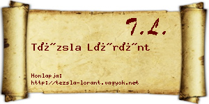 Tézsla Lóránt névjegykártya